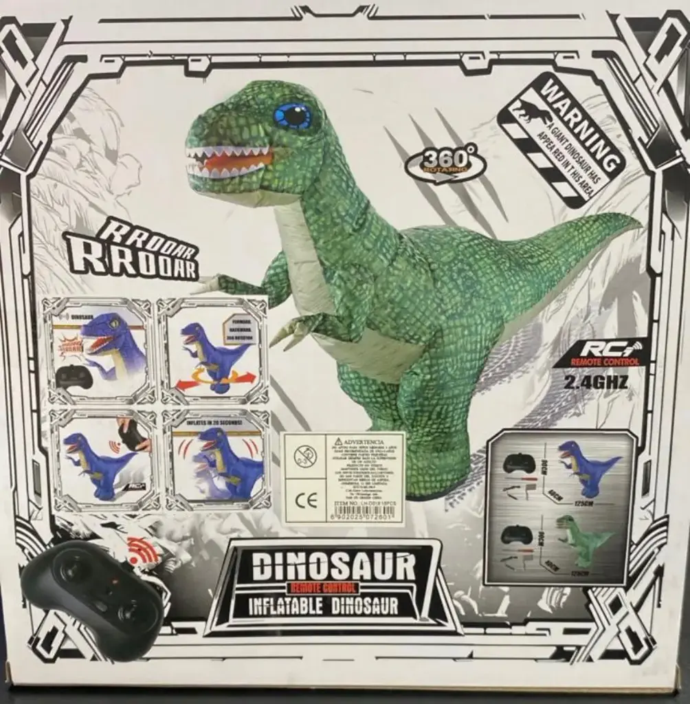 Dinosaurio inflable a control remoto 