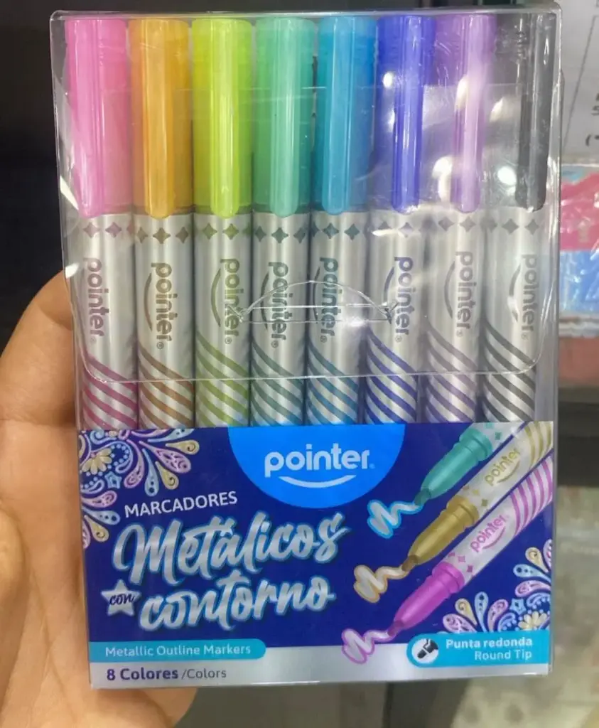 Marcadores metalicos doble contorno 